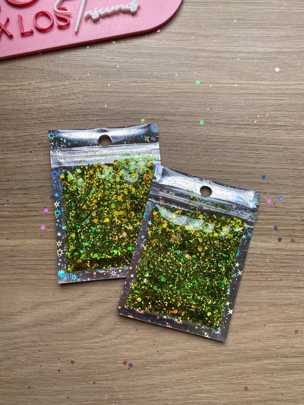 Producto - Glitter chunky verde holográfico