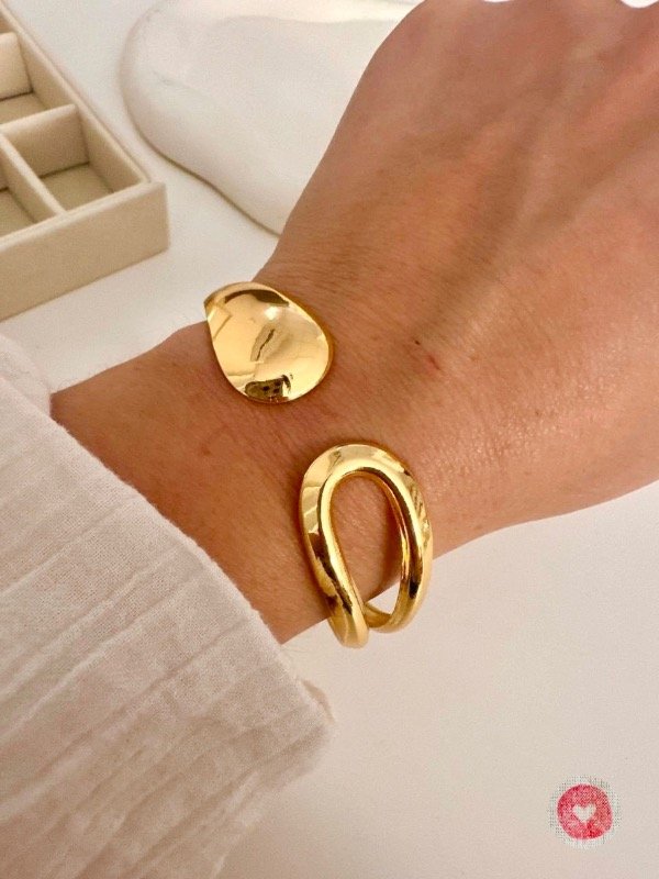Producto - Pulseras esclavas acero dorado gota