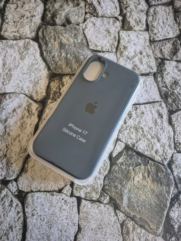 Producto - Funda silicone case logo Iphone 17 azul oscuro