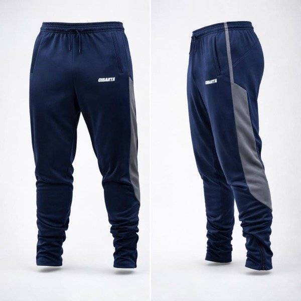 Producto - Pantalón Cibarta acetato Modelo combinado azul con gris