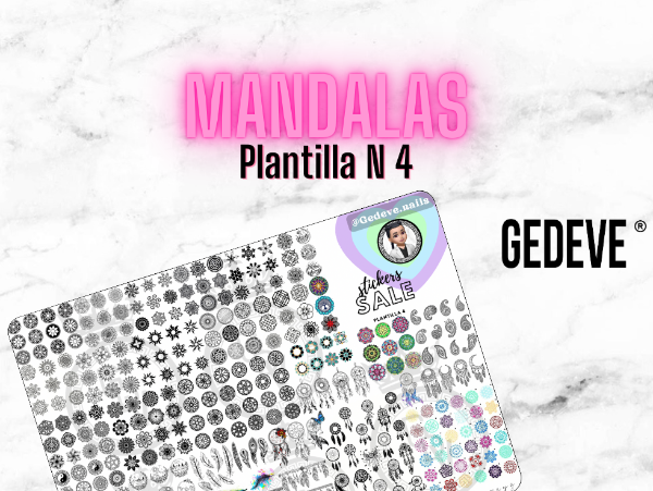 Producto - Plantilla para Stickers de Nail Art N 4 (MANDALAS) - PDF Descargable