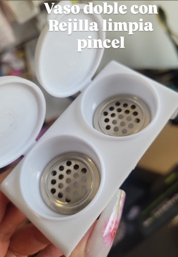 Producto - VASO DAPPEN DOBLE CON REJILLA LIMPIA PINCEL