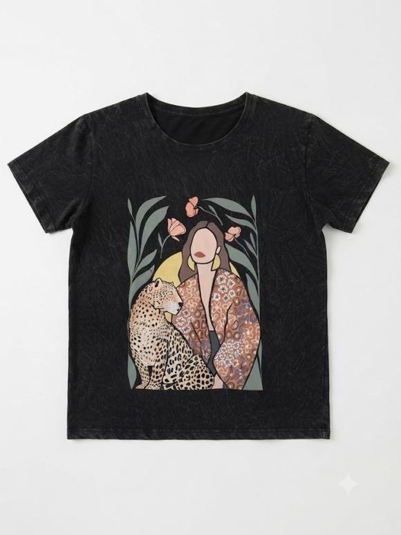 Producto - Remera jaspeada con estampa