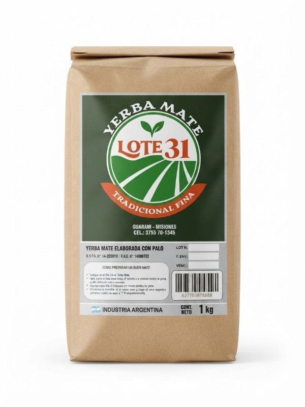 Producto - Yerba lote 31 Tradicional fina x 1kg - 0