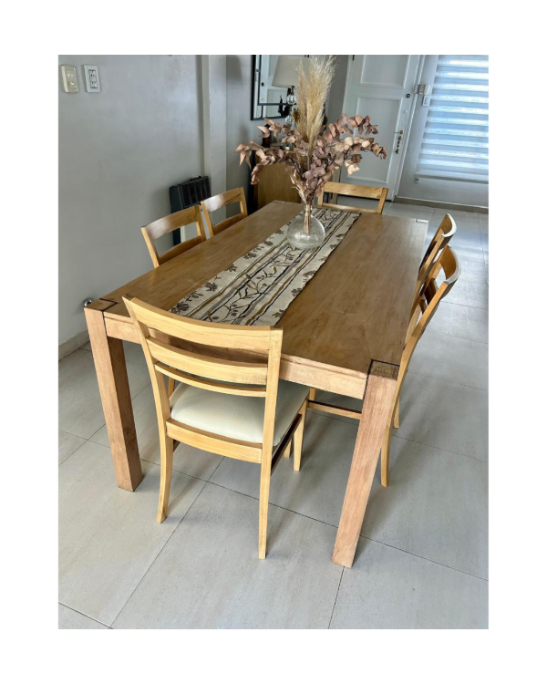 Producto - Mesa y sillas de guatambú / Muebles Natalia	/ 175x95