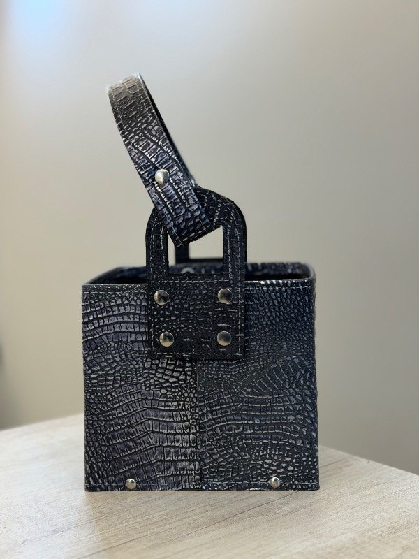 Producto - CANASTA MATERA ECO CUERO PLATA