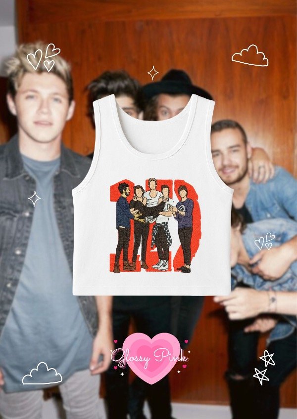 Tank Top One Direction DTF efecto bordado - DTF
