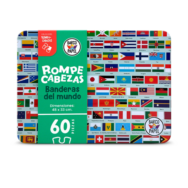 Producto - Rompecabezas 60 piezas en lata - Banderas del Mundo