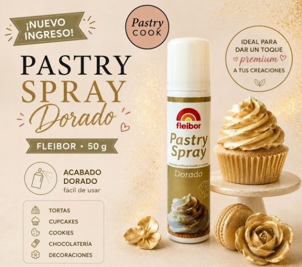 Producto - COLORANTE SPRAY DORADO COMESTIBLE FLEIBOR x50grs x1
