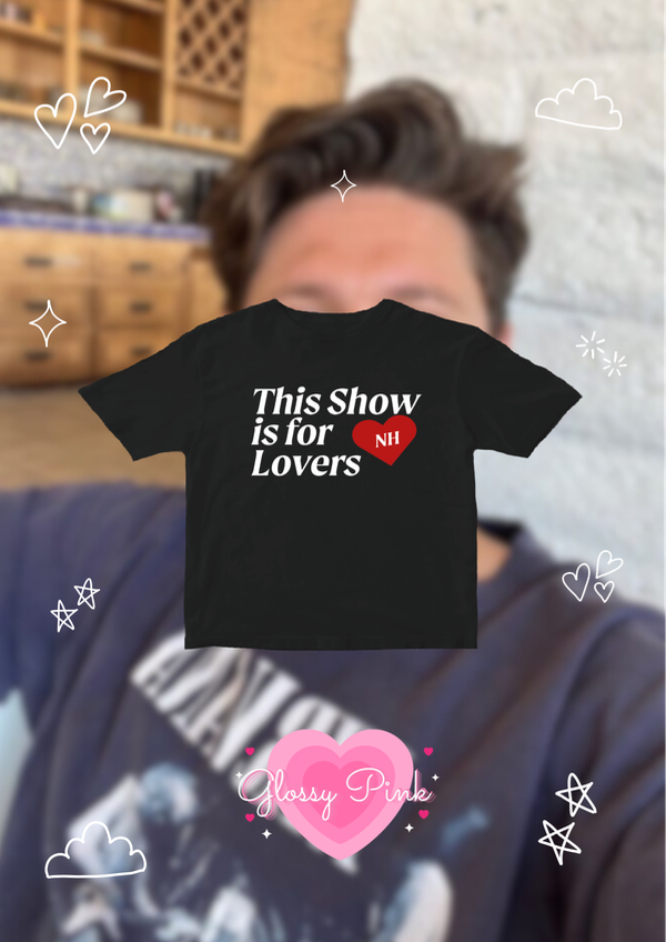 Baby tee negra lovers algodón