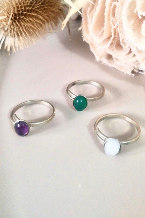Producto - Anillos Mini de Alpaca y piedras regulables