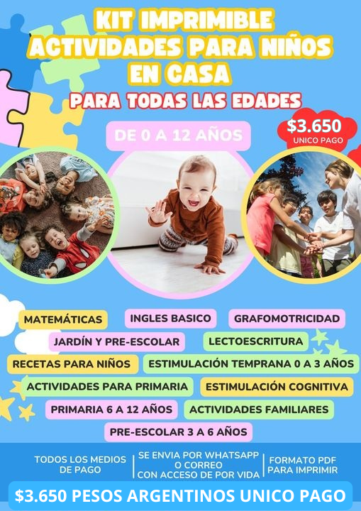 Producto - KIT IMPRIMIBLE ACTIVIDADES PARA NIÑOS EN CASA- PARA TODAS LAS EDADES