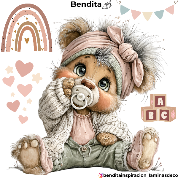 Producto - Bendita Plancha 002 oso bebé con chupete