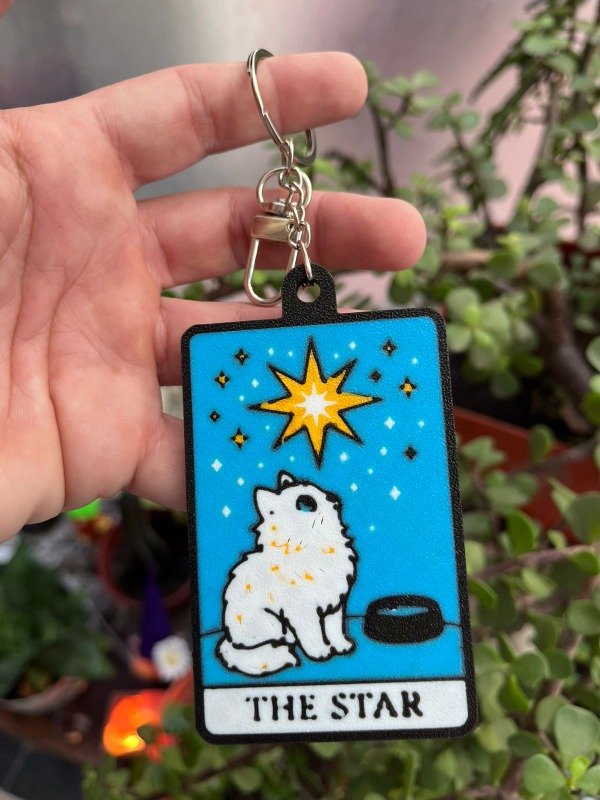 Producto - LLAVERO CARTA TAROT- CAT ESTRELLA
