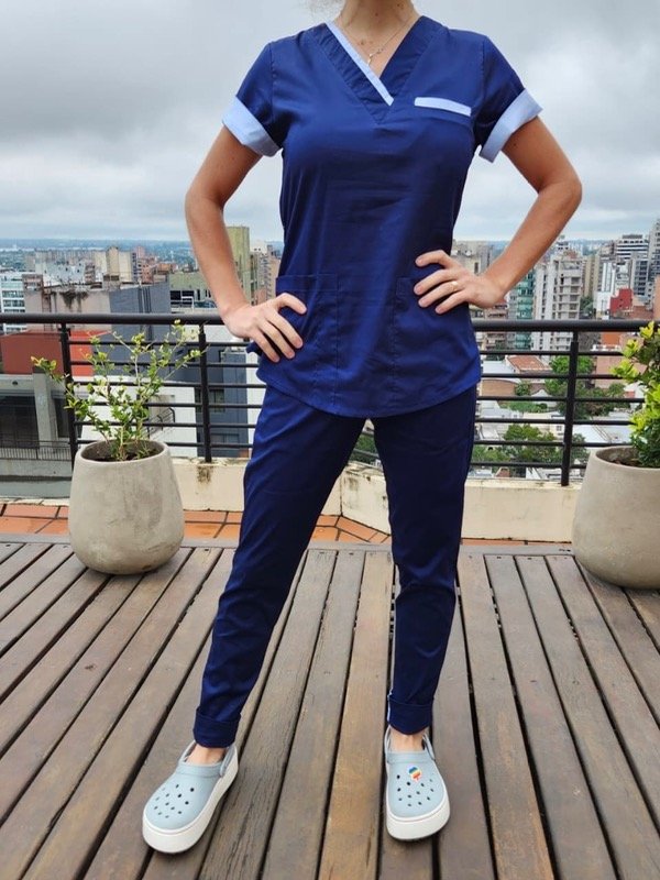 Producto - ROCÍO SPANDEX LIVIANO (Azul detalle Celeste)