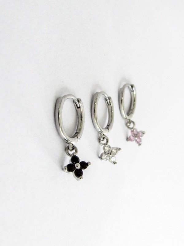 Producto - Aros Argollas Huggies Dije Flor