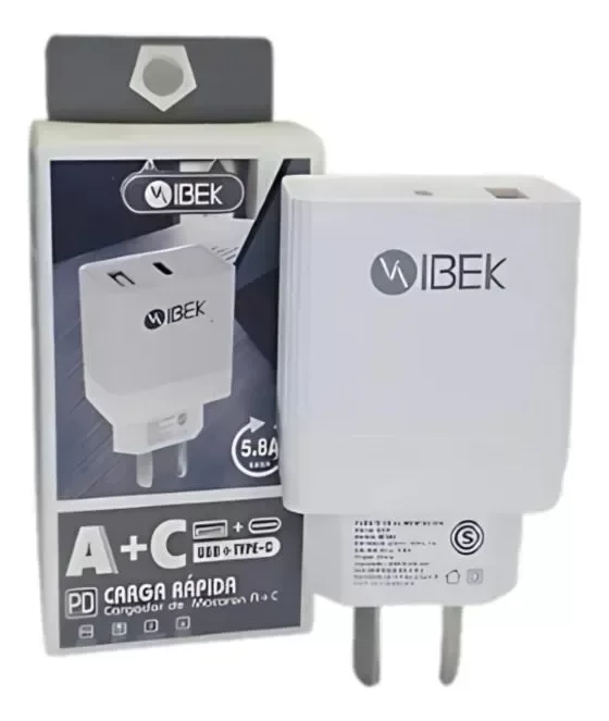 Producto - Cargador carga rápida IBEK 5.8A USB + tipo C