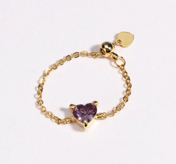 Producto - Anillo Dark Coquette Lavender Gold-Cobre esterlina S925 regulable