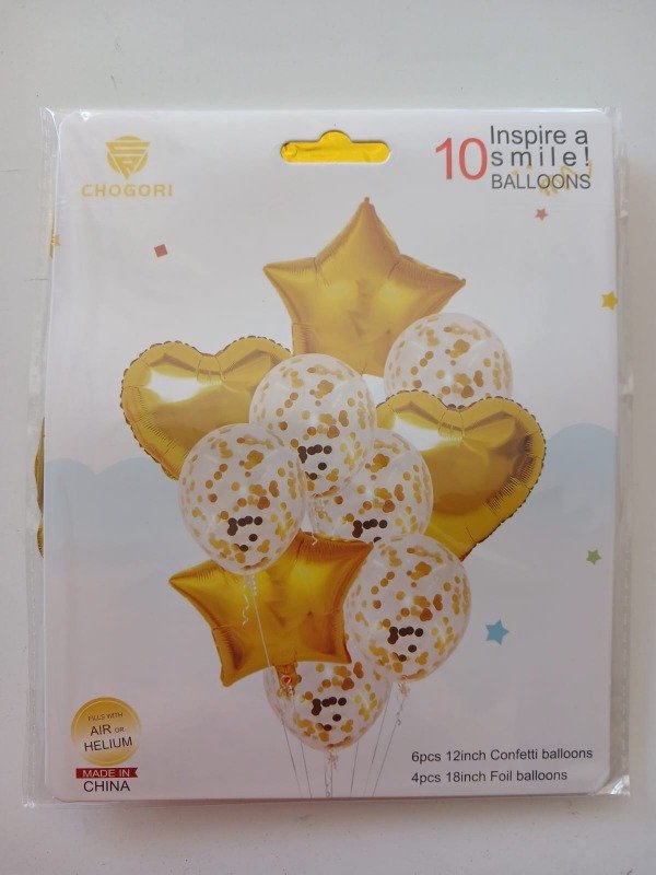 Producto - SGML 10P. Estrella y Corazón DORADO