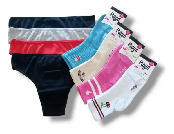 Producto - Combo 4 Bombachas Vedetina + 4 Medias Floyd Casual De Mujer