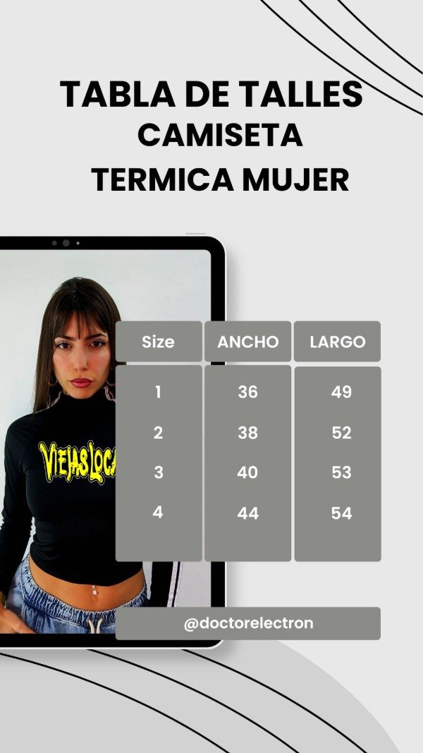 Producto - TABLA DE TALLES CAMISETA TERMICA MUJER