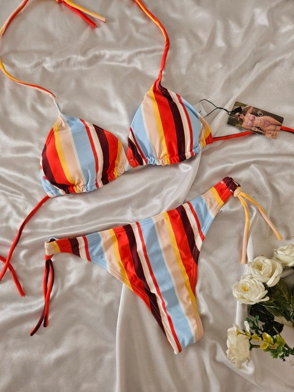 Producto - BIKINI D'ELIRIO COLALESS RAYADA DE COLORES