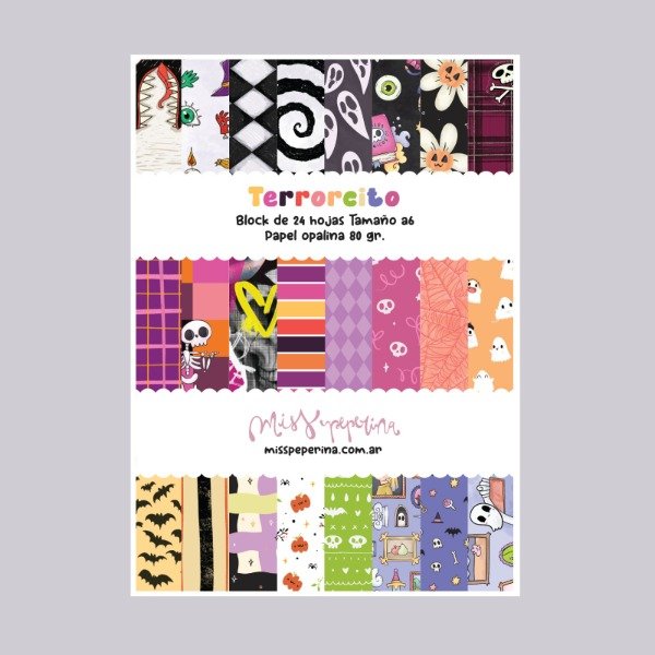 Producto - Block de 24 papeles a6 - Terrorcito