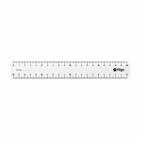 Producto - REGLA 20CM RIGIDA CRISTAL GEOX X UNIDAD FILGO