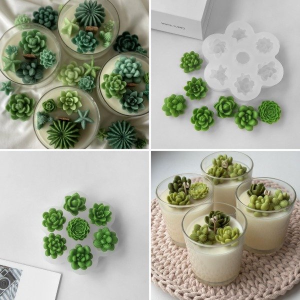Producto - Molde de silicona 7 suculentas