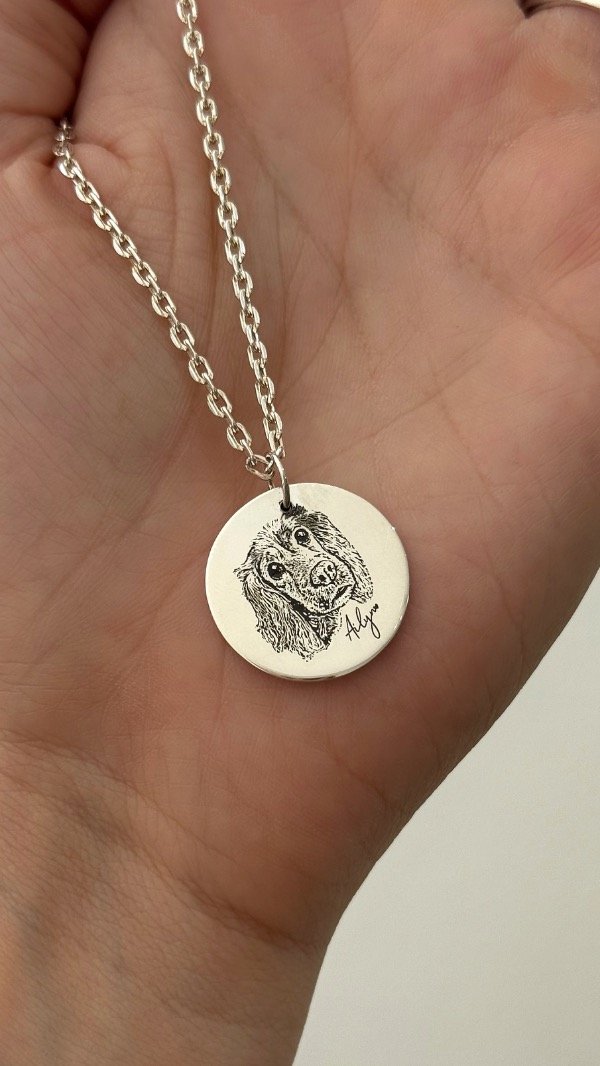 Producto - Dije medalla 2cm mascota grabada P925 POR PEDIDO