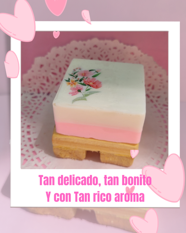 Producto - JABON CUADRADO ROSA DECO