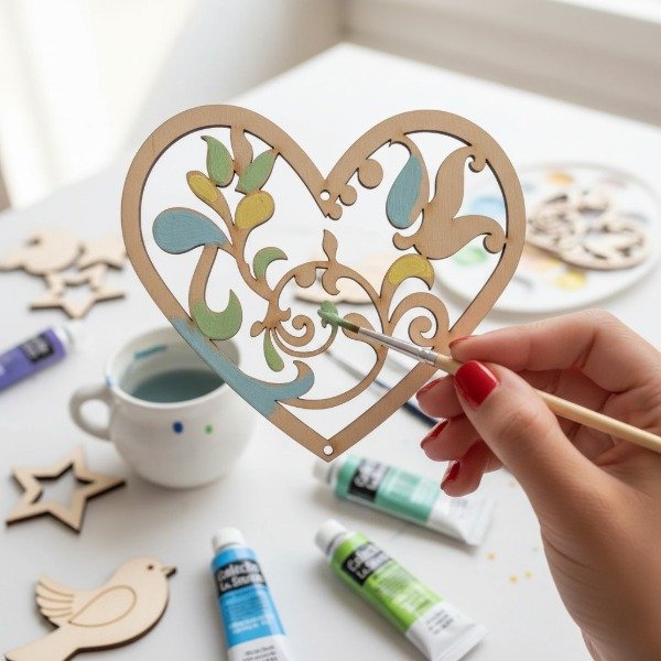 Producto - Corazon flores arabesco 12x13 cm x 10 unidades