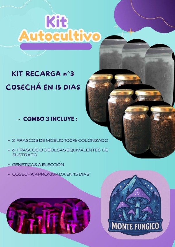 Producto - Kit Recarga Autocultivo  nro 3 Micelio + Sustrato