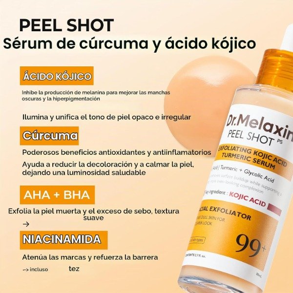 Producto - Dr Melaxin Peel Shot Exfoliating Kojic Acid Turmeric Serum 80ml - 3