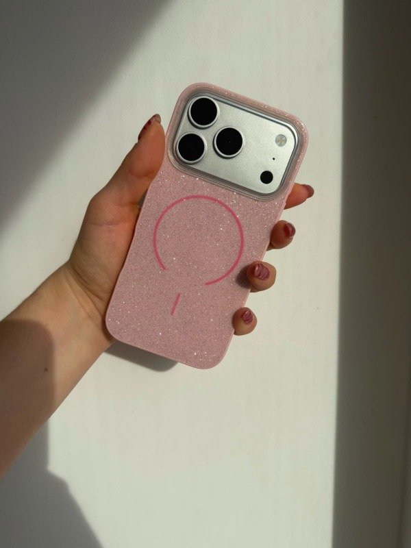 Producto - Case magsafe brillantina rosa