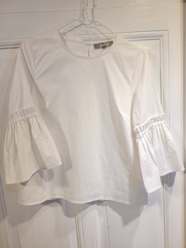 Producto - Camisola MARLED blanca mangas plisadas Talle S - PRECIO: 32X