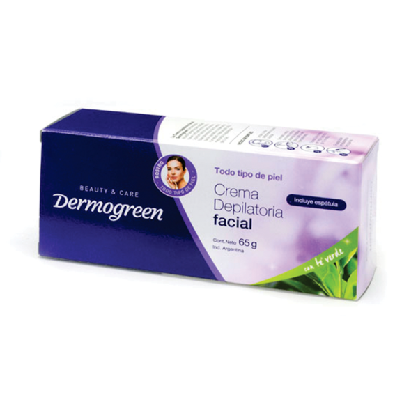 Producto - DERMOGREEN CREMA DEPILATORIA FACIAL. C/TE VERDE 65G