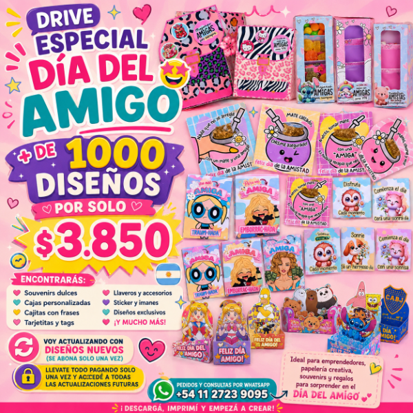 Producto - MÁS DE 1000 DISEÑOS DEL DÍA DEL AMIGO