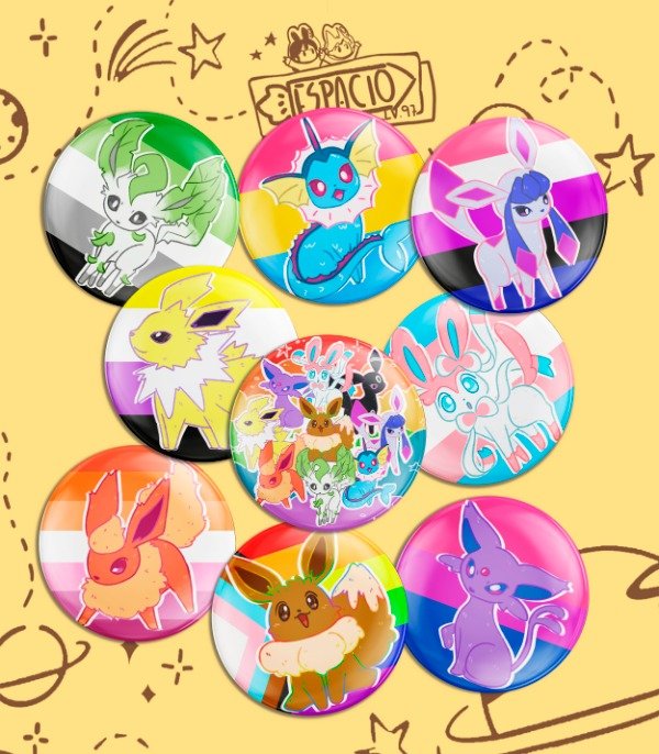 Producto - Pines Grandes Eevee Evoluciones Pride // Pokemon