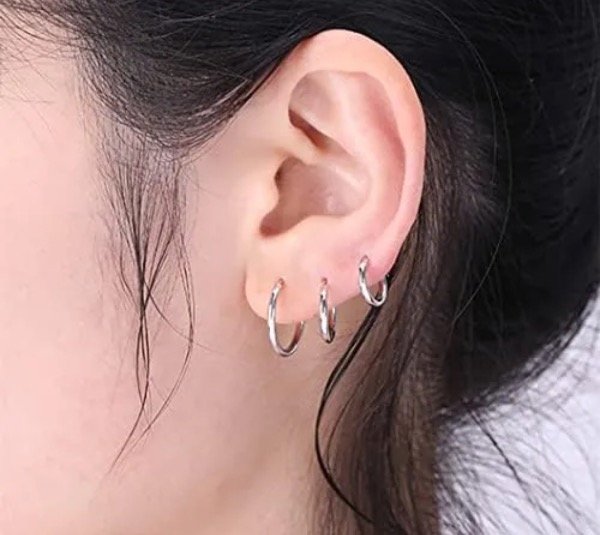 Producto - Aros Argollitas acero blanco mini