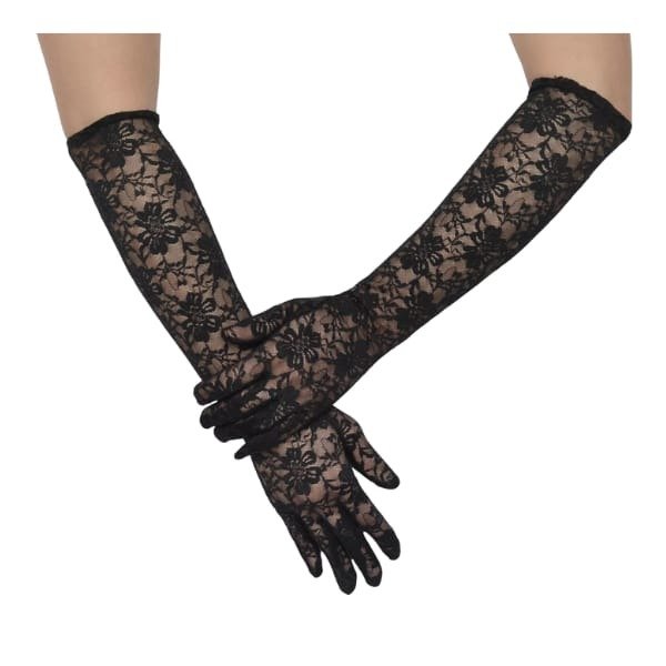 Producto - Guantes de encaje largos color negro (40cm)