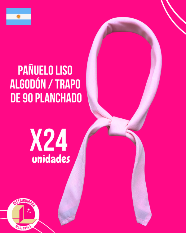 Producto - Pañuelo Algodón planchado 90 cm Colores Clásicos - Pack x24 unidades