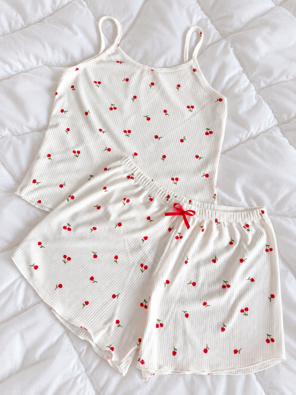 Producto - Pijama cerezas crema morley [MUSCU+SHORT]