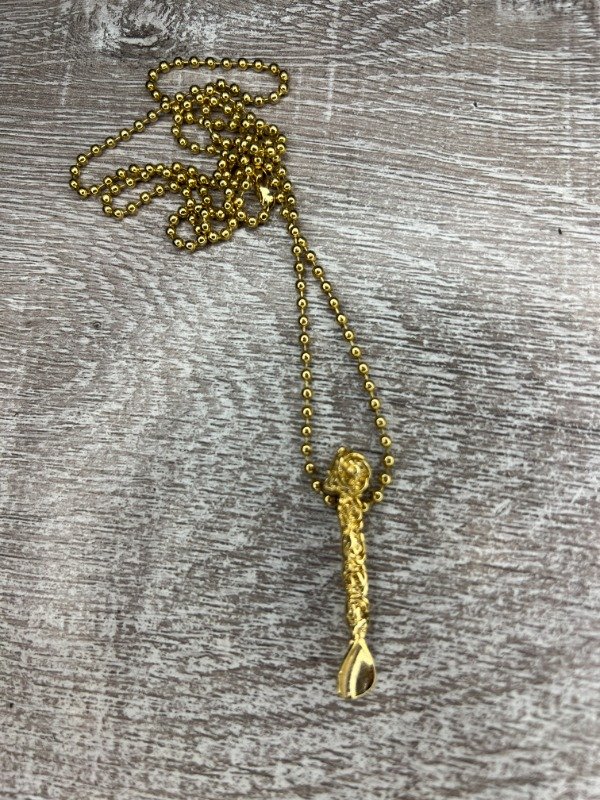 Producto - Cucharita Metal Rosa Con Cadena