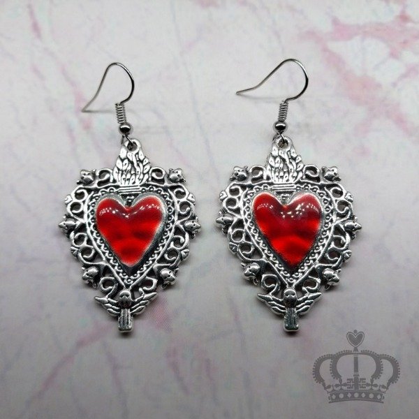 Producto - Aros Corazón Sagrado gr (rojo)