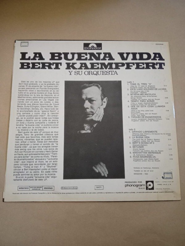 Producto - La buena vida - Bert Kaempfert y su orquesta - Polydor 1974 - 1