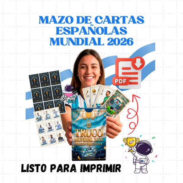 Producto - Juego Cartas Truco Imprimible Argentina Mazo Naipe Español. Digitalbaires