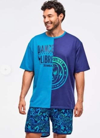 Producto - Zumba Libre Men's Oversized Two-Tone Crew Neck Tee