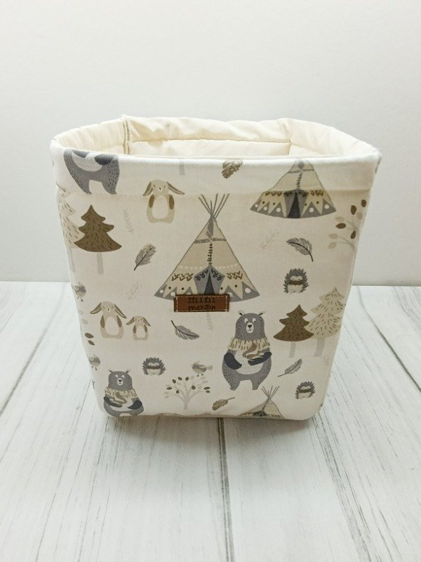 Producto - CONTENEDOR CUBO ORGANIZADOR OSO SWETER BEIGE