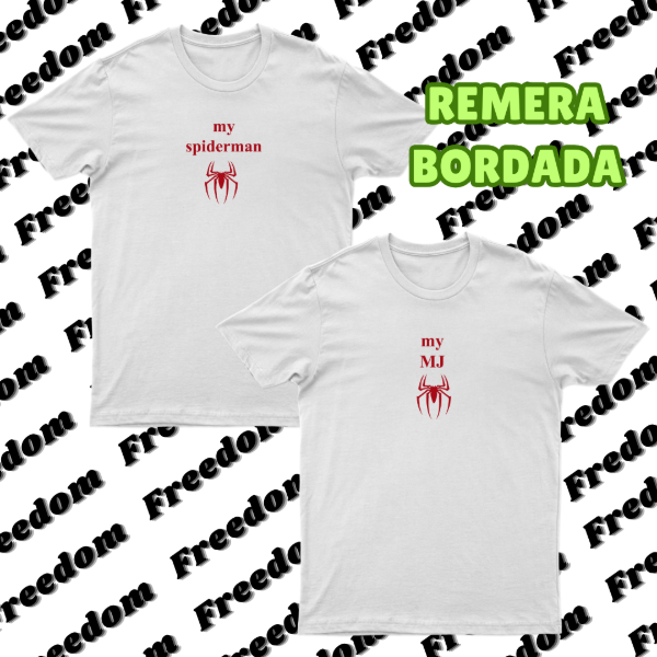 Producto - Remeras duo my smiderman / my mj - bordado
